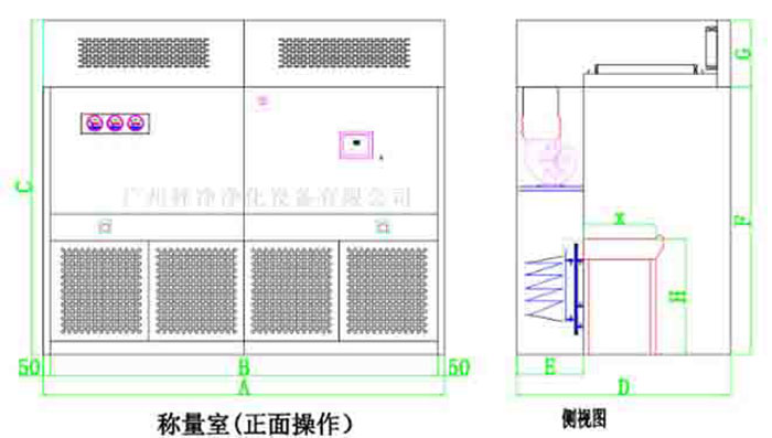 負壓中心稱量室設計圖